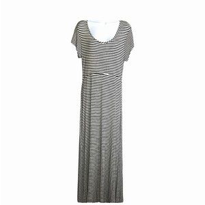 Oliva Rae Maxi Dress Black/White Stripe  XL